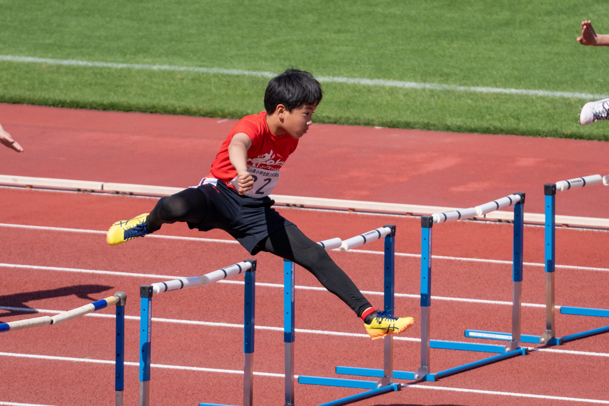 ハードルに挑戦する子供